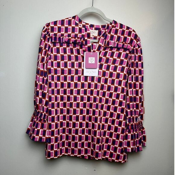 NWT Beyond by Vera Stella Blouse Equilibrium Pink Sz. M - Picture 2 of 6